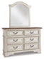 Realyn Twin Panel Bed with Mirrored Dresser