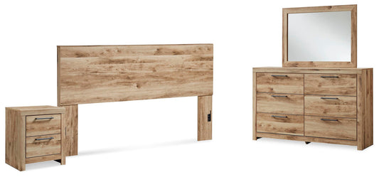 Hyanna King Panel Headboard, Dresser, Mirror and Nightstand