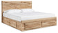 Hyanna Queen Panel Storage Bed with 2 Under Bed Storage Drawer, Dresser, Mirror and Nightstand