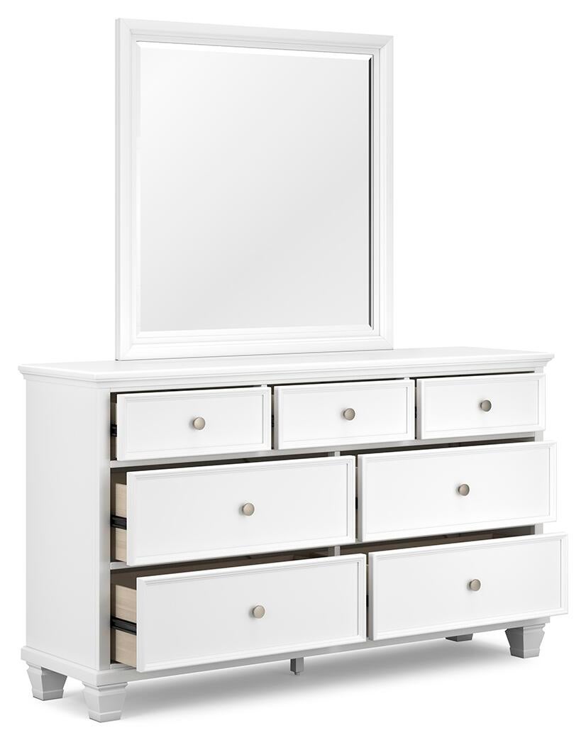 Fortman Twin Panel Bed with Mirrored Dresser and Nightstand