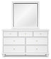 Fortman Full Panel Bed with Mirrored Dresser