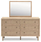 Cielden Full Panel Bed with Mirrored Dresser and Nightstand