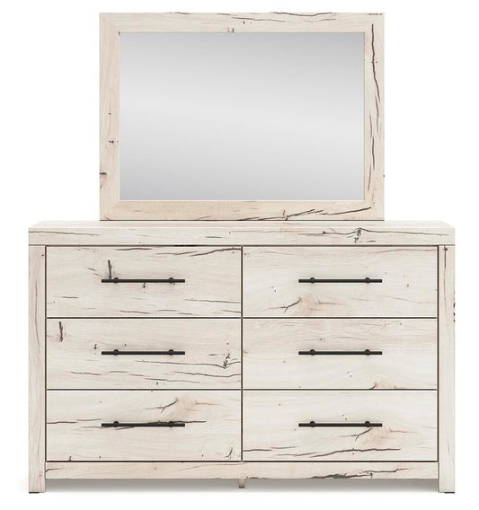 Lawroy King Panel Bed, Dresser, Mirror and Nightstand
