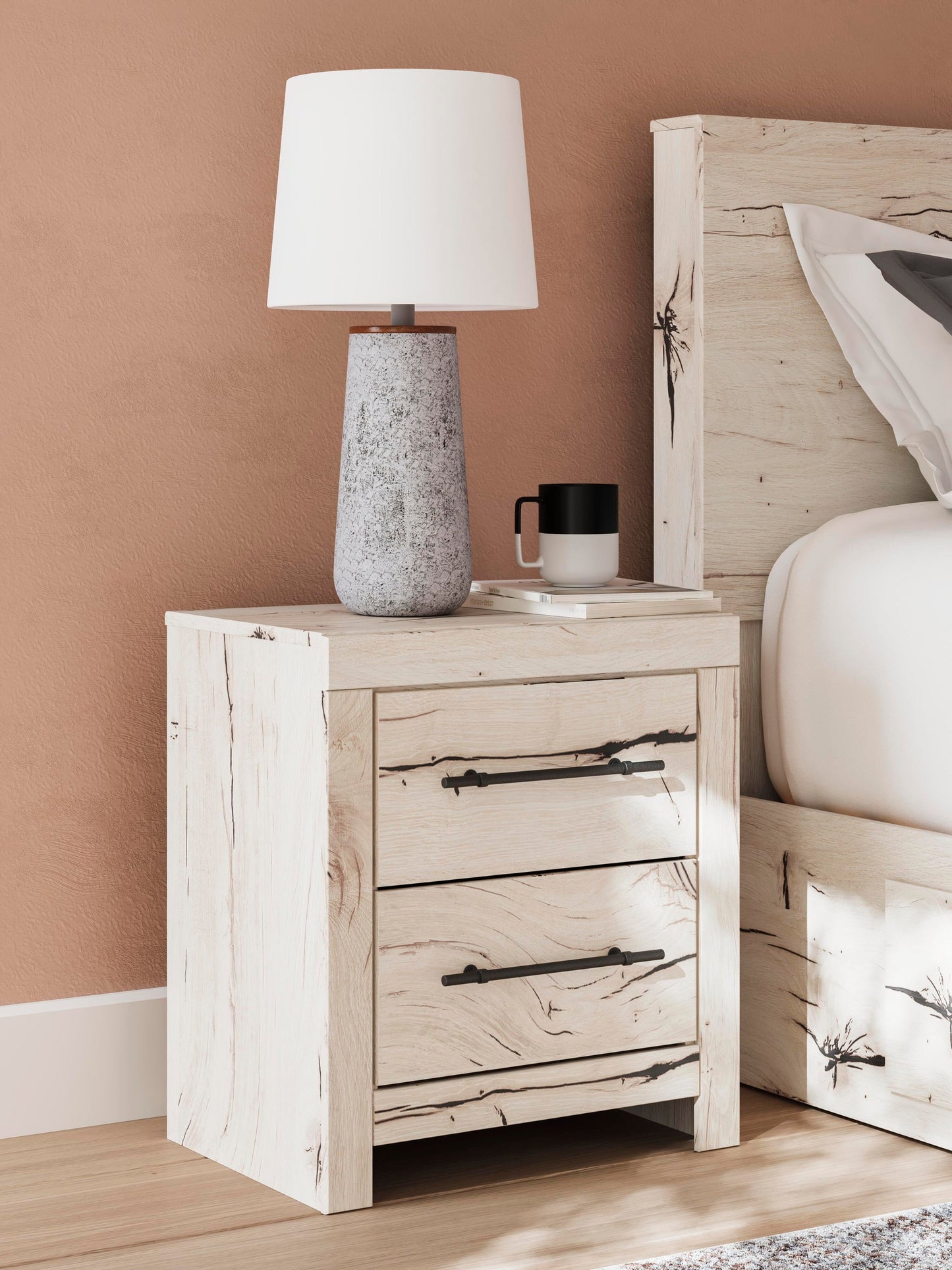 Lawroy Twin Panel Bed with Storage, Dresser, Mirror and Nightstand