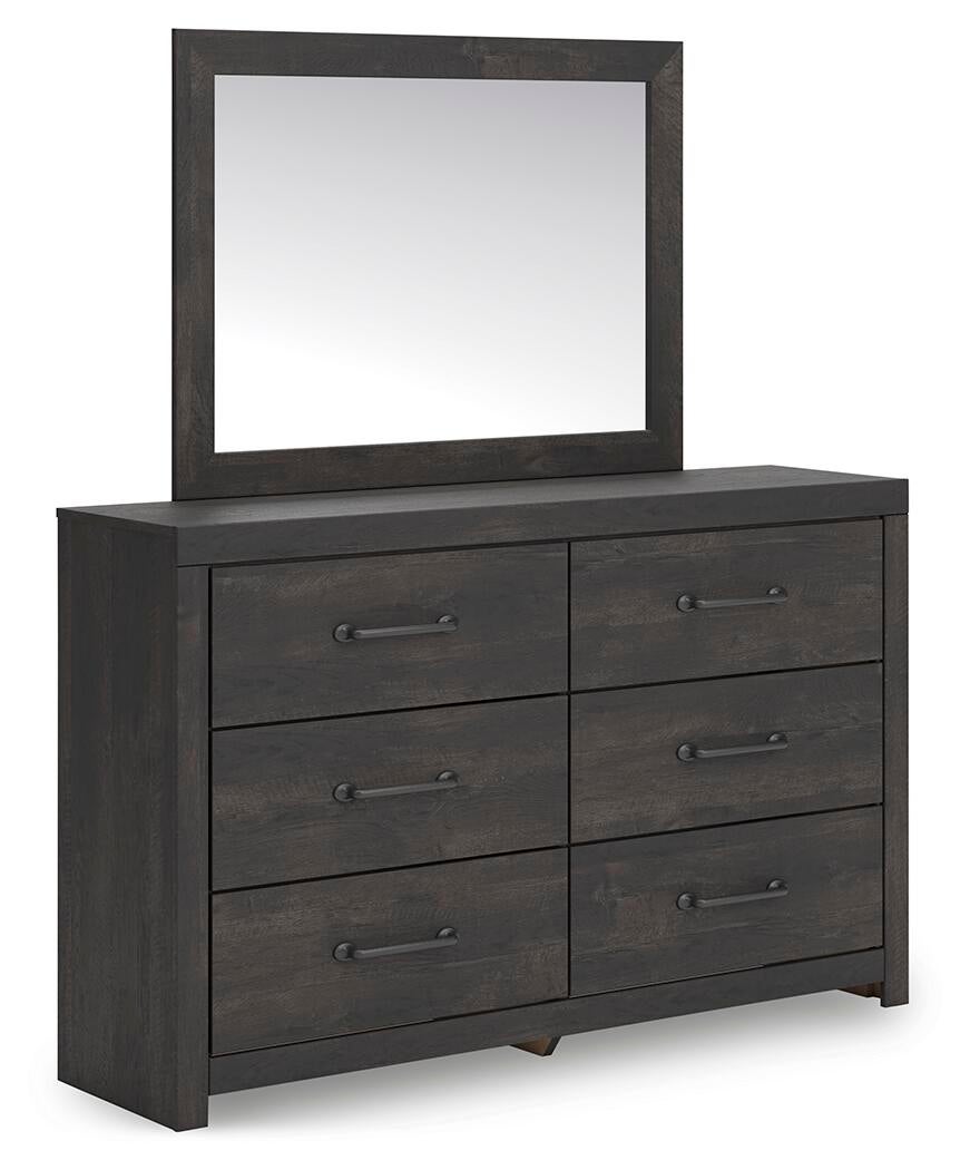 Delmorta Twin Panel Bed, Dresser, Mirror and Nightstand