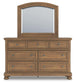 Vandenmore California King Storage Sleigh Bed with Mirrored Dresser