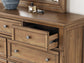 Vandenmore California King Storage Sleigh Bed with Mirrored Dresser