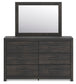 Delmorta Twin Panel Storage Bed, Dresser, Mirror and Nightstand
