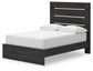 Delmorta Full Panel Storage Bed, Dresser and Mirror