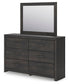 Delmorta Queen Panel Bed, Dresser, Mirror and Nightstand