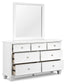 Fortman Queen Panel Storage Bed with Mirrored Dresser and Nightstand
