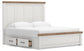 Savonport King Panel Bed with Storage, Dresser and Mirror