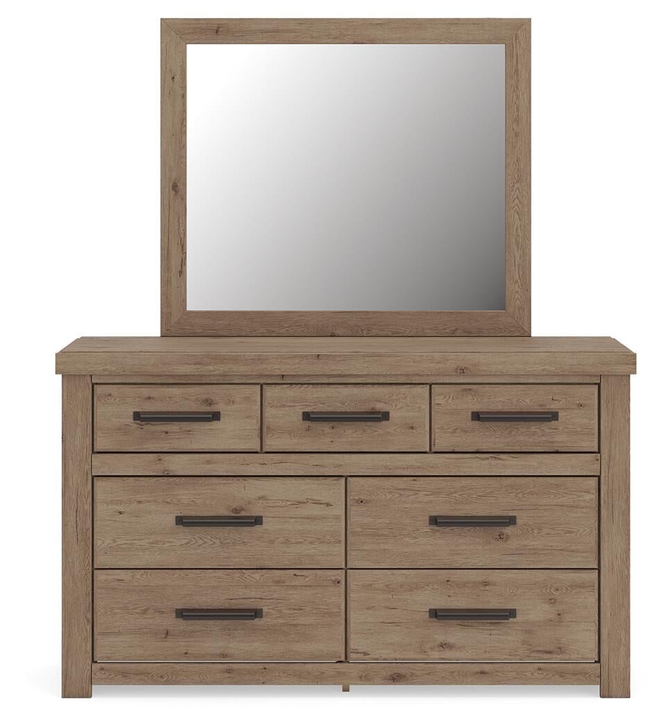 Garistyn Queen Panel Bed. Dresser, Mirror and Nightstand