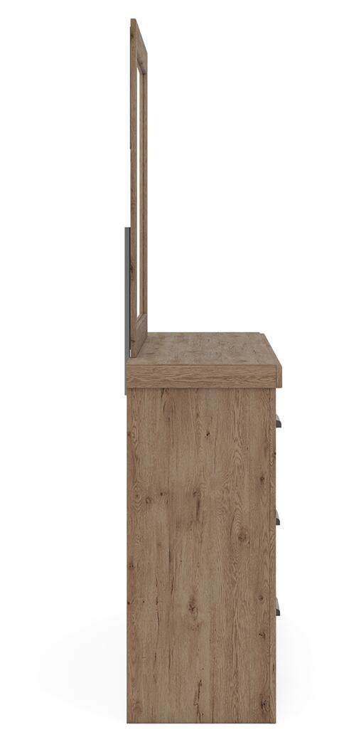 Garistyn Queen Panel Storage Bed, Dresser and Mirror